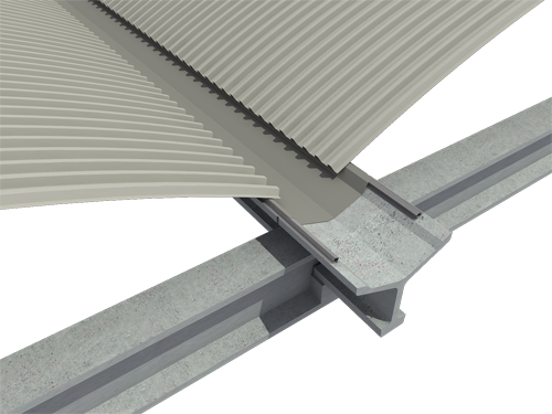 Detalle de apoyo tipo estructura prefabricada hormign cubierta curvada autoportante INCOPERFIL