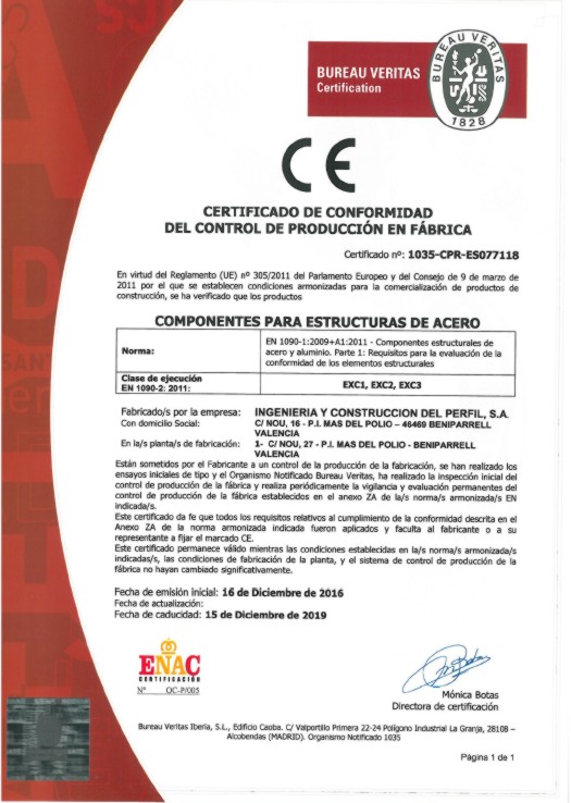 Certificacin EN-1090:2011