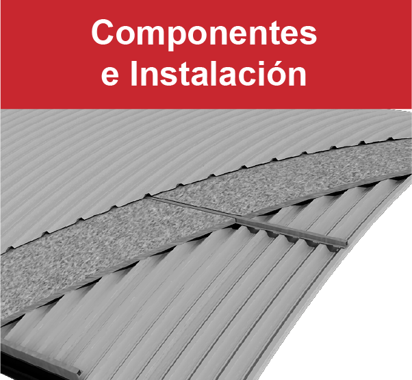 componentes e instalacion  de cubiertas autoportantes curvadas por incoperfil